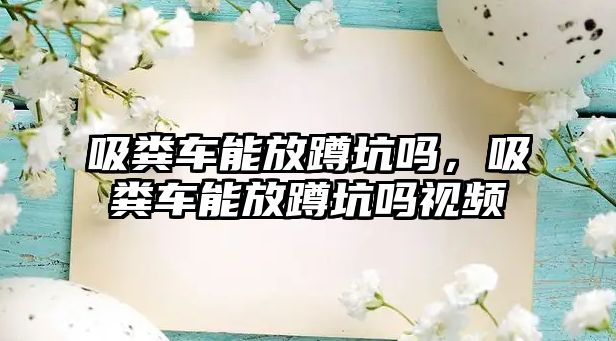 吸糞車(chē)能放蹲坑嗎，吸糞車(chē)能放蹲坑嗎視頻