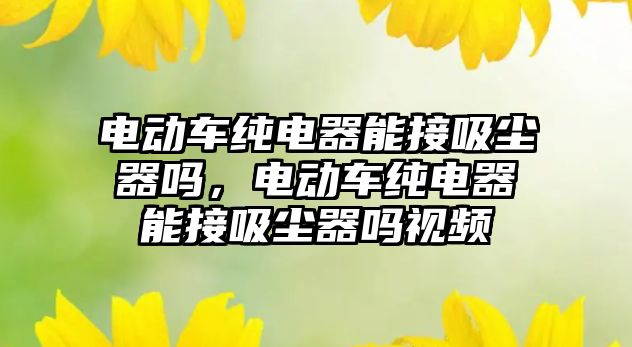 電動(dòng)車(chē)純電器能接吸塵器嗎，電動(dòng)車(chē)純電器能接吸塵器嗎視頻